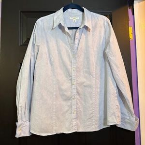 Banana Republic Tailored dress shirt French cuff embroidered blue fabric